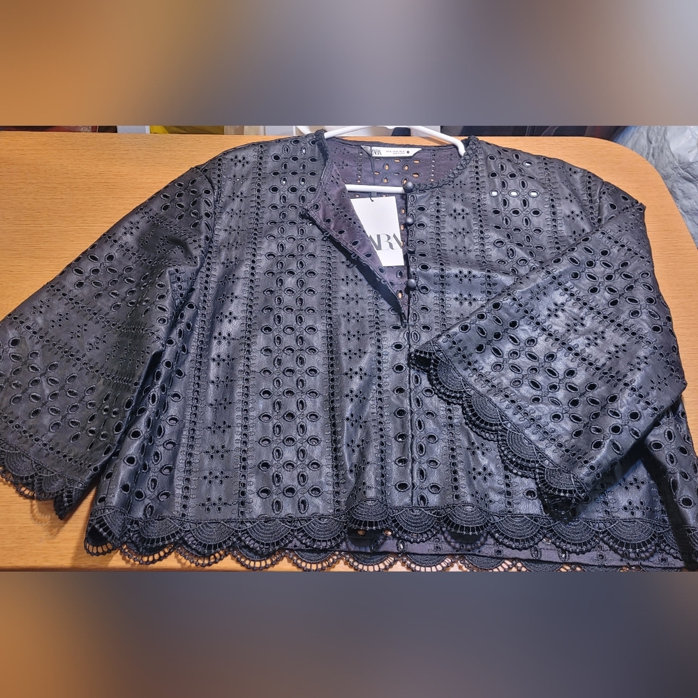 NWT Black Zara Faux Leather Jacket